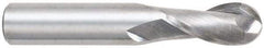 OSG - 5/16" Diam, 13/16" LOC, 2 Flute Solid Carbide Ball End Mill - TiCN Finish, Single End, 2-1/2" OAL, 5/16" Shank Diam, Spiral Flute - Eagle Tool & Supply