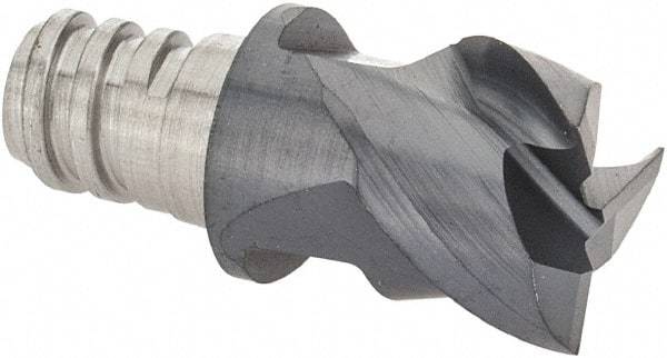 Iscar - MM EC Grade IC908 Carbide End Milling Tip Insert - TiAlN Finish, 3 Flutes, 5/16" Cutting Diam, 0.2" Depth of Cut, 0.39" Extension, 45° Helix - Eagle Tool & Supply