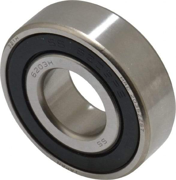 SKF - 17mm Bore Diam, 40mm OD, Double Seal Deep Groove Radial Ball Bearing - 12mm Wide, 1 Row, Round Bore, 4,750 Nm Static Capacity, 7,650 Nm Dynamic Capacity - Eagle Tool & Supply