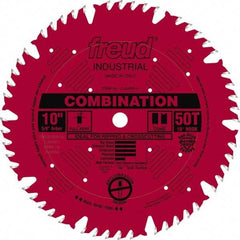 Freud - 10" Diam, 5/8" Arbor Hole Diam, 50 Tooth Wet & Dry Cut Saw Blade - Carbide-Tipped, Standard Round Arbor - Eagle Tool & Supply