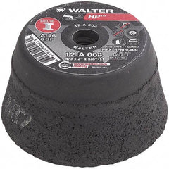WALTER Surface Technologies - 4" Diam, Surface Grinding Wheel - Aluminum Oxide/Silicon Carbide Blend, Type 11, 9,100 Max RPM, Resinoid Bond - Eagle Tool & Supply