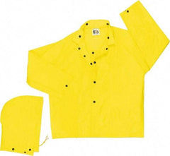 MCR Safety - Size XL, Yellow, Rain Jacket - 60" Chest, Attached Hood - Eagle Tool & Supply