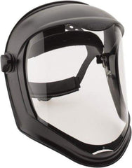 Uvex - Acrylonitrile Butadiene Styrene (ABS) Black Ratchet Adjustment, Face Shield & Headgear Set - 14-1/4" Wide x 9-3/8" High, Anti-Fog, Clear Window - Eagle Tool & Supply