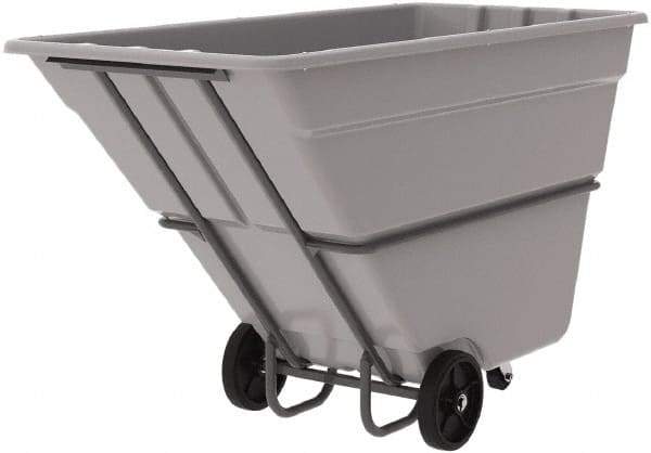 Akro-Mils - 2,000 Lb Load Capacity, 1 1/2 Cu Yd, Plastic Tilt Truck - 39" Wide x 85" Long x 51" High, Gray - Eagle Tool & Supply