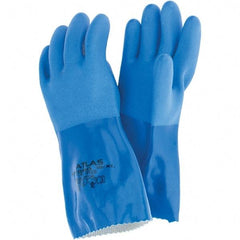 SHOWA - 22 mil Thick, Chemical Resistant Gloves - SZ10 PVC DIP BLU 1/PR SEAMLESS KEVLAR GLOVES - Eagle Tool & Supply