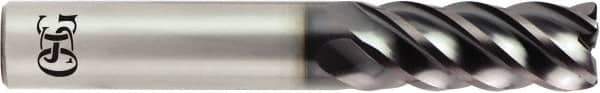 OSG - 1/4", 5 Flute, Solid Carbide, 0.015" Corner Radius End Mill - 2-1/2" OAL, 5/8" LOC - Eagle Tool & Supply