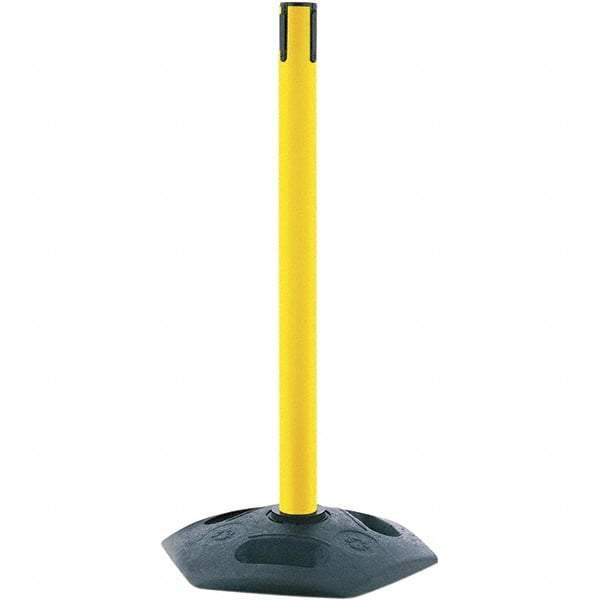 Tensator - 5" High x 90" Long x 2" Wide Barrier Replacement Cassette - Plastic, Black Powder Finish, Black/Yellow, Use with Tensabarrier - Eagle Tool & Supply