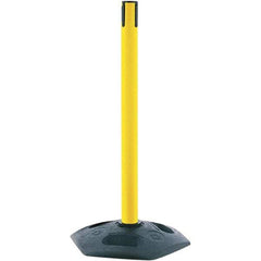 Tensator - 5" High x 90" Long x 2" Wide Barrier Replacement Cassette - Plastic, Black Powder Finish, Black/Yellow, Use with Tensabarrier - Eagle Tool & Supply