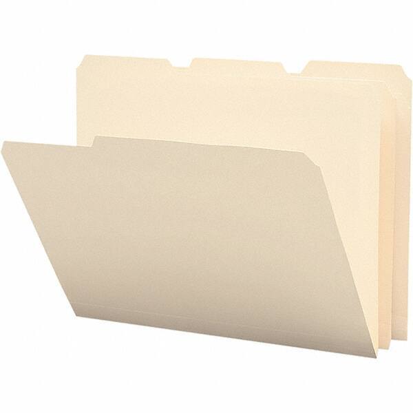SMEAD - 11-5/8 x 9-1/2", Letter Size, Manila, File Folders with Top Tab - Assorted Tab Cut Location - Eagle Tool & Supply