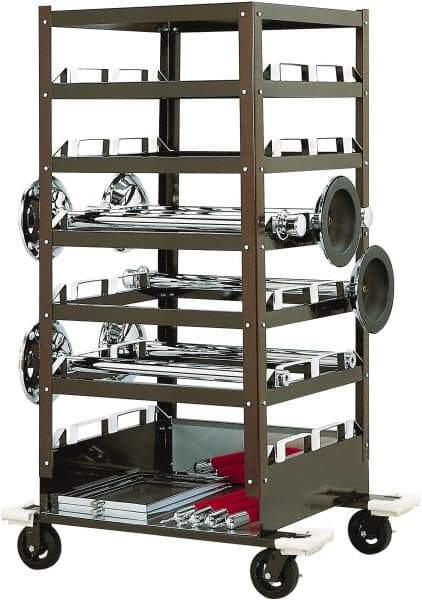 Tensator - 450 Lb Capacity, 32" Wide x 32" Long x 72" High Storage Rack Cart - 6 Shelf, Steel, Rubber Casters - Eagle Tool & Supply