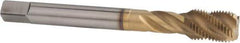 Accupro - 7/8-9 UNC 4 Flute 2B/3B Modified Bottoming Spiral Flute Tap - Powdered Metal, TiCN Finish, 140mm OAL, Right Hand Flute, Right Hand Thread - Eagle Tool & Supply