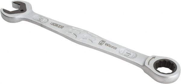 Wera - 19mm 12 Point Combination Wrench - 9-11/16" OAL, Chrome Molybdenum Steel, Satin Finish - Eagle Tool & Supply