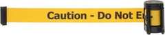 Tensator - 5" High x 90" Long x 2" Wide Barrier Replacement Cassette - Plastic, Black Powder Finish, Yellow, Use with Tensabarrier - Eagle Tool & Supply