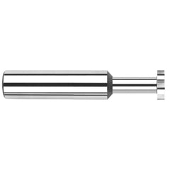 Harvey Tool - 1/2" Diam x 3/32" Face Width, Solid Carbide, 8 Teeth, Shank Connection Woodruff Keyseat Cutter - Eagle Tool & Supply