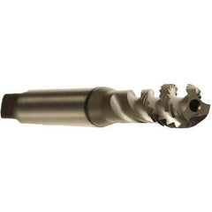 Emuge - M10x1.50 Metric 3 Flute 6H Modified Bottoming Spiral Flute Tap - Cobalt, GLT-1 Finish, 100mm OAL, Right Hand Flute, Right Hand Thread, Series Enorm - Eagle Tool & Supply