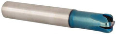 Accupro - 1/2", 4 Flute, Single End, Solid Carbide, 1/8" Corner Radius End Mill - 3-1/4" OAL, 0° Helix, Right Hand Flute, 0.2" LOC, Right Hand Cut, 1" Extended Reach - Eagle Tool & Supply