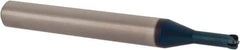 Accupro - 1/8", 4 Flute, Single End, Solid Carbide, 1/32" Corner Radius End Mill - 2-1/4" OAL, 0° Helix, Right Hand Flute, 0.05" LOC, Right Hand Cut, 3/8" Extended Reach - Eagle Tool & Supply