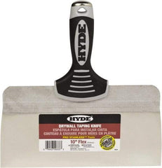 Hyde Tools - 10" Wide Spring Blade Stainless Steel Taping Knife - Flexible, Soft Grip Plastic Overmold Handle, 10-1/2" OAL - Eagle Tool & Supply