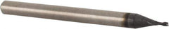 Accupro - 0.035", 0.07" LOC, 1/8" Shank Diam, 1-1/2" OAL, 2 Flute, Solid Carbide Square End Mill - Single End, TiAlN Finish, Spiral Flute, 30° Helix, Centercutting, Right Hand Cut, Right Hand Flute - Eagle Tool & Supply