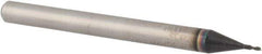 Accupro - 0.02", 0.035" LOC, 1/8" Shank Diam, 1-1/2" OAL, 2 Flute, Solid Carbide Square End Mill - Single End, TiAlN Finish, Spiral Flute, 30° Helix, Centercutting, Right Hand Cut, Right Hand Flute - Eagle Tool & Supply