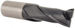 Accupro - 1", 2" LOC, 1" Shank Diam, 4-1/2" OAL, 2 Flute, Solid Carbide Square End Mill - Single End, TiAlN Finish, Spiral Flute, 30° Helix, Centercutting, Right Hand Cut, Right Hand Flute - Eagle Tool & Supply