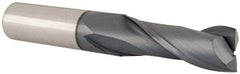 Accupro - 5/8", 1-3/4" LOC, 5/8" Shank Diam, 4" OAL, 2 Flute, Solid Carbide Square End Mill - Single End, TiAlN Finish, Spiral Flute, 30° Helix, Centercutting, Right Hand Cut, Right Hand Flute - Eagle Tool & Supply
