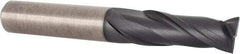 Accupro - 3/8", 1" LOC, 3/8" Shank Diam, 2-3/4" OAL, 2 Flute, Solid Carbide Square End Mill - Single End, TiAlN Finish, Spiral Flute, 30° Helix, Centercutting, Right Hand Cut, Right Hand Flute - Eagle Tool & Supply