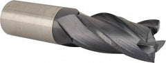 Accupro - 1", 2" LOC, 1" Shank Diam, 4-1/2" OAL, 4 Flute, Solid Carbide Square End Mill - Single End, TiAlN Finish, Spiral Flute, 30° Helix, Centercutting, Right Hand Cut, Right Hand Flute - Eagle Tool & Supply