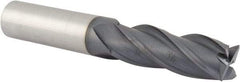 Accupro - 5/8", 1-3/4" LOC, 5/8" Shank Diam, 4" OAL, 4 Flute, Solid Carbide Square End Mill - Single End, TiAlN Finish, Spiral Flute, 30° Helix, Centercutting, Right Hand Cut, Right Hand Flute - Eagle Tool & Supply