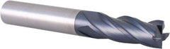 Accupro - 3/8", 1" LOC, 3/8" Shank Diam, 2-3/4" OAL, 4 Flute, Solid Carbide Square End Mill - Single End, TiAlN Finish, Spiral Flute, 30° Helix, Centercutting, Right Hand Cut, Right Hand Flute - Eagle Tool & Supply