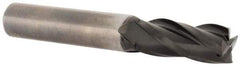 Accupro - 3/8", 7/8" LOC, 3/8" Shank Diam, 2-1/2" OAL, 4 Flute, Solid Carbide Square End Mill - Single End, Diamond Finish, Spiral Flute, 30° Helix, Centercutting, Right Hand Cut, Right Hand Flute - Eagle Tool & Supply
