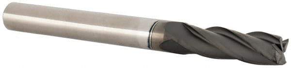 Accupro - 1/4", 3/4" LOC, 1/4" Shank Diam, 2-1/2" OAL, 4 Flute, Solid Carbide Square End Mill - Single End, Diamond Finish, Spiral Flute, 30° Helix, Centercutting, Right Hand Cut, Right Hand Flute - Eagle Tool & Supply