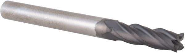Accupro - 3/16", 5/8" LOC, 3/16" Shank Diam, 2" OAL, 4 Flute, Solid Carbide Square End Mill - Single End, Diamond Finish, Spiral Flute, 30° Helix, Centercutting, Right Hand Cut, Right Hand Flute - Eagle Tool & Supply