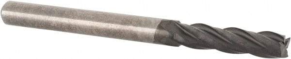 Accupro - 1/8", 1/2" LOC, 1/8" Shank Diam, 1-1/2" OAL, 4 Flute, Solid Carbide Square End Mill - Single End, Diamond Finish, Spiral Flute, 30° Helix, Centercutting, Right Hand Cut, Right Hand Flute - Eagle Tool & Supply