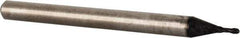 Accupro - 0.035" Diam, 0.08" LOC, 2 Flute Solid Carbide Ball End Mill - TiAlN Finish, Single End, 1-1/2" OAL, 1/8" Shank Diam, Spiral Flute - Eagle Tool & Supply