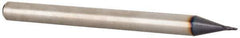 Accupro - 0.024" Diam, 0.04" LOC, 2 Flute Solid Carbide Ball End Mill - TiAlN Finish, Single End, 1-1/2" OAL, 1/8" Shank Diam, Spiral Flute - Eagle Tool & Supply