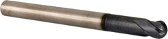 Accupro - 3/8" Diam, 3/8" LOC, 4 Flute Solid Carbide Ball End Mill - TiAlN Finish, Single End, 4" OAL, 3/8" Shank Diam, Spiral Flute - Eagle Tool & Supply