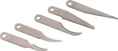 Excel - 5 Piece Steel Hobby Blade - 2-5/16" OAL, 0.031" Blade Thickness - Eagle Tool & Supply