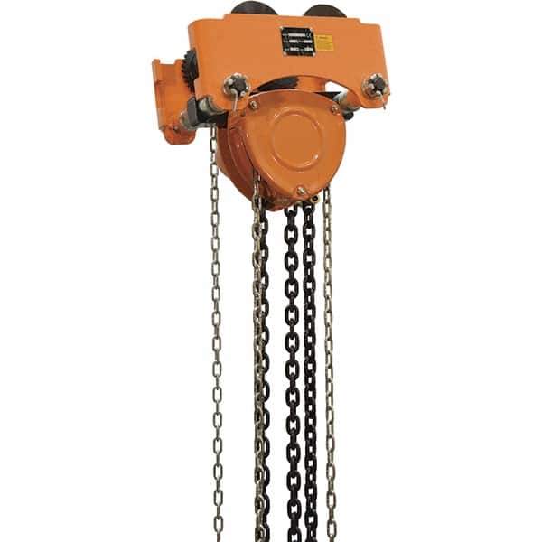 Vestil - 2 Ton Capacity Low Headroom Geared Trolley - 3-1/2" to 8" Flange Width - Eagle Tool & Supply