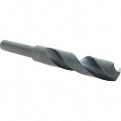 Cle-Line - 23/32" Drill, 118° Point, High Speed Steel Silver Deming & Reduced Shank Drill Bit - Oxide Finish, 6" OAL, Straight Shank, 3-1/8" Flute Length, Right Hand Cut, Standard Point, Spiral Flute, Regular Spiral - Eagle Tool & Supply
