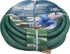 JGB Enterprises - 50' Long Garden Hose - 5/8" Diam, 5/8" GHT, Polypropylene, 100 psi, Hot Water Compatible, All Season, Green - Eagle Tool & Supply