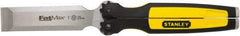 Stanley - 9-1/2" OAL x 1" Blade Width Wood Chisel - 1" Tip, Glass-Filled Nylon with Rubber Overmold Handle - Eagle Tool & Supply