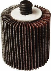 Tru-Maxx - 2-1/2" Diam x 1/2" Face Width, Medium Aluminum Oxide Coated Mounted Flap Wheel - 1/4-20 Threaded Mount, 80 Grit, 25,000 Max RPM - Eagle Tool & Supply