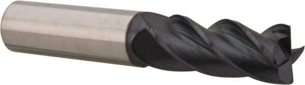 Accupro - 1", 4 Flute, Single End, Solid Carbide, 0.19" Corner Radius End Mill - 6" OAL, 37° Helix, Right Hand Flute, 2" LOC, Right Hand Cut - Eagle Tool & Supply