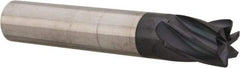 Accupro - 3/8", 6 Flute, Single End, Solid Carbide, 0.03" Corner Radius End Mill - 2-1/2" OAL, 25° Helix, Right Hand Flute, 1/2" LOC, Right Hand Cut - Eagle Tool & Supply