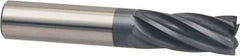 Accupro - 1/2", 6 Flute, Single End, Solid Carbide, 0.02" Corner Radius End Mill - 4" OAL, 25° Helix, Right Hand Flute, 1-1/4" LOC, Right Hand Cut - Eagle Tool & Supply