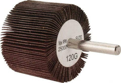 Tru-Maxx - 2" Diam x 1-1/2" Face Width, Fine Aluminum Oxide Coated Mounted Flap Wheel - 1/4" Shank Mount, 120 Grit, 25,000 Max RPM - Eagle Tool & Supply