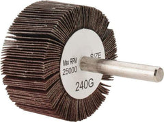 Tru-Maxx - 2" Diam x 1" Face Width, Very Fine Aluminum Oxide Coated Mounted Flap Wheel - 1/4" Shank Mount, 240 Grit, 25,000 Max RPM - Eagle Tool & Supply