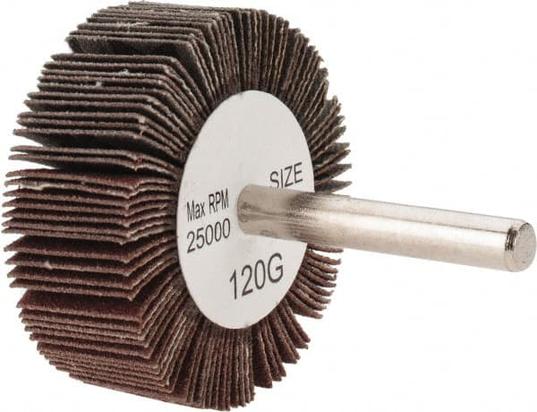 Tru-Maxx - 2" Diam x 3/4" Face Width, Fine Aluminum Oxide Coated Mounted Flap Wheel - Eagle Tool & Supply