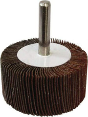 Tru-Maxx - 2" Diam x 1/2" Face Width, Medium Aluminum Oxide Coated Mounted Flap Wheel - 1/4" Shank Mount, 80 Grit, 25,000 Max RPM - Eagle Tool & Supply